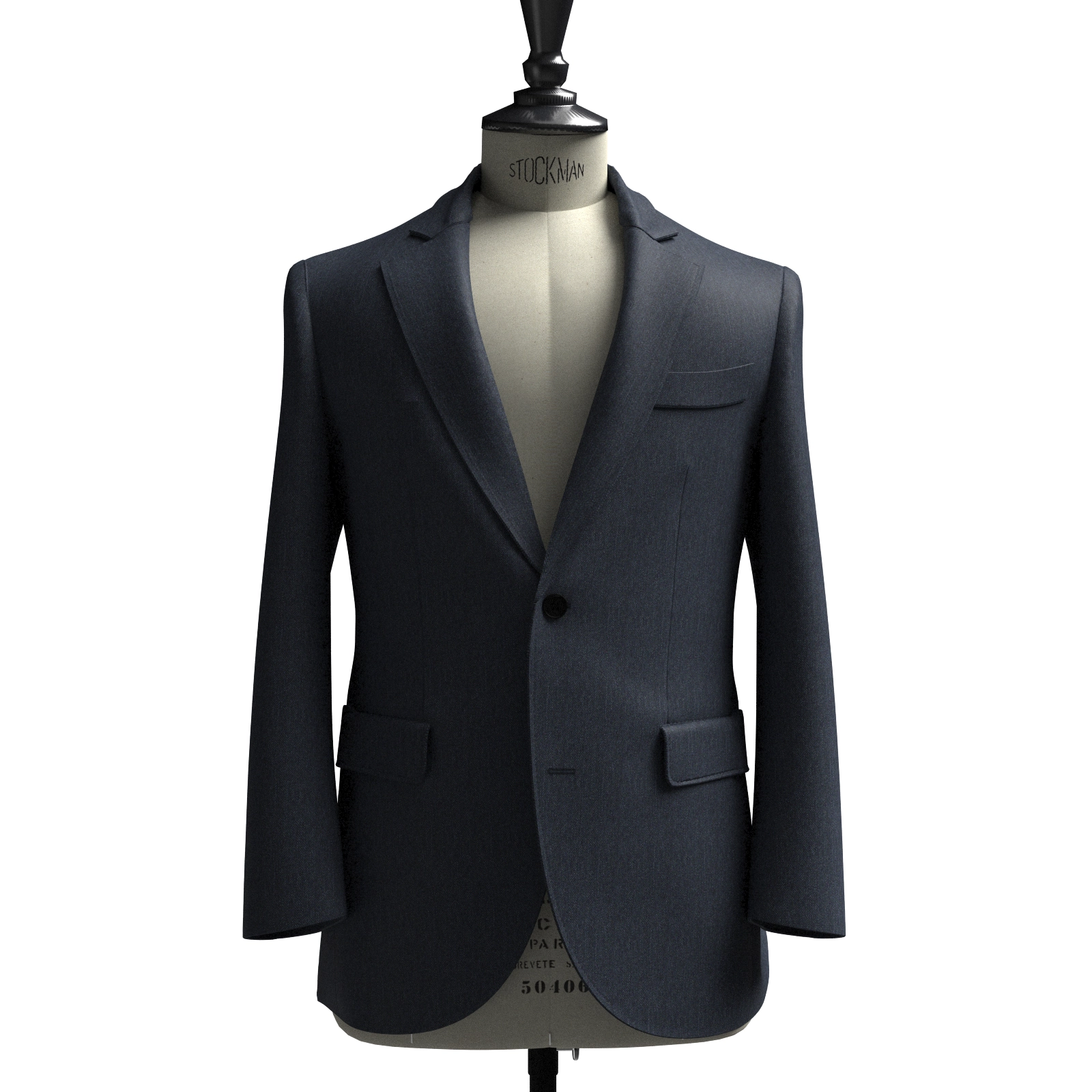 WASHABLE LANATEC ネイビー ヘリンボーン(103376)