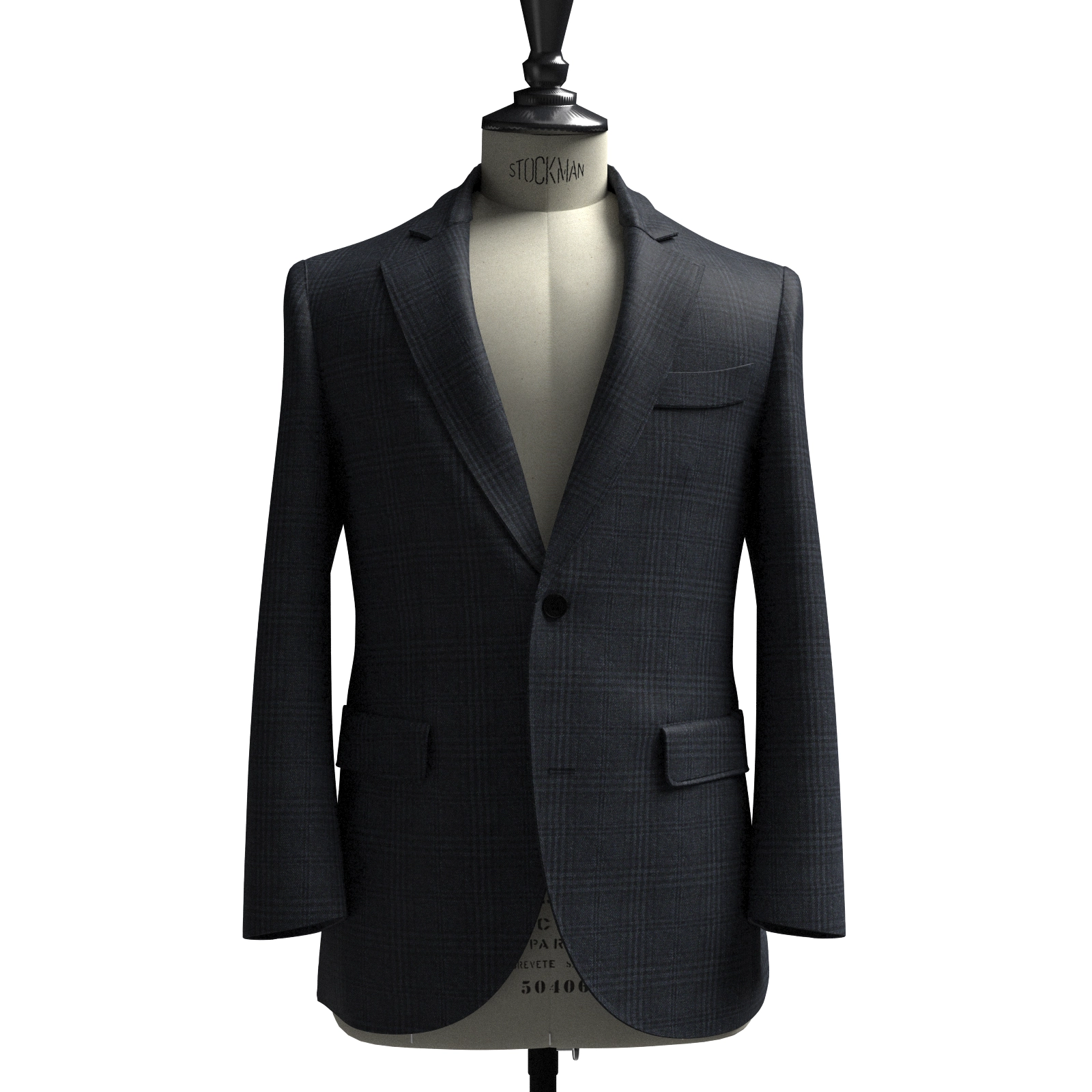 WASHABLE LANATEC ネイビー グレンチェック(103378)
