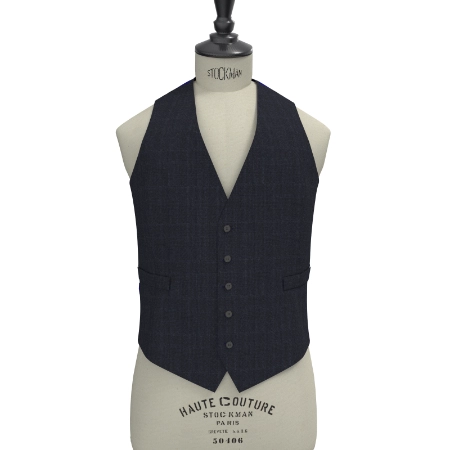 GRACE WOOL ネイビー格子(MK103652)