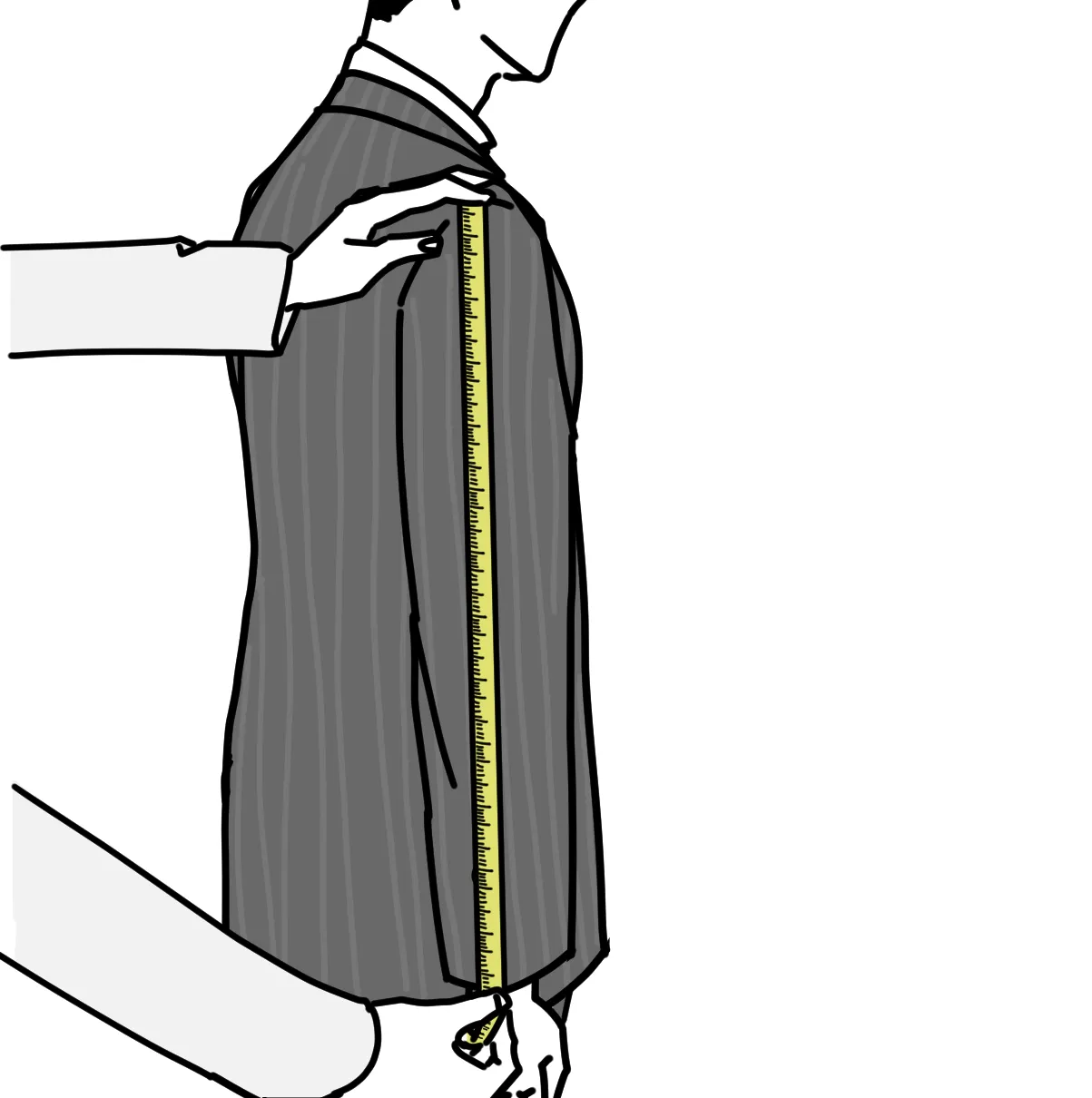 JACKET 07. 袖丈 採寸位置 1