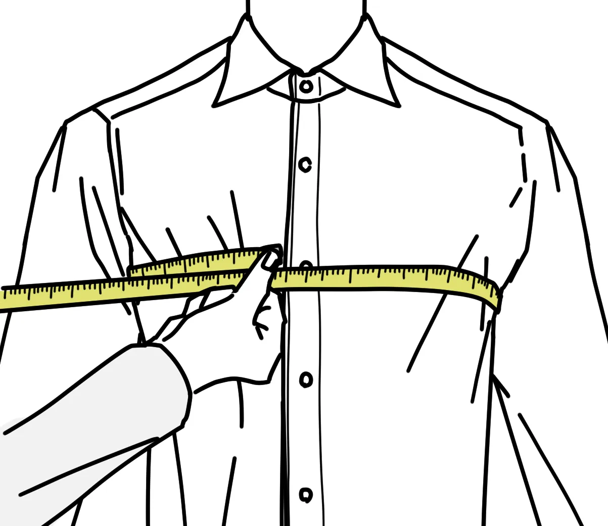 SHIRT 03. バスト 採寸位置 1
