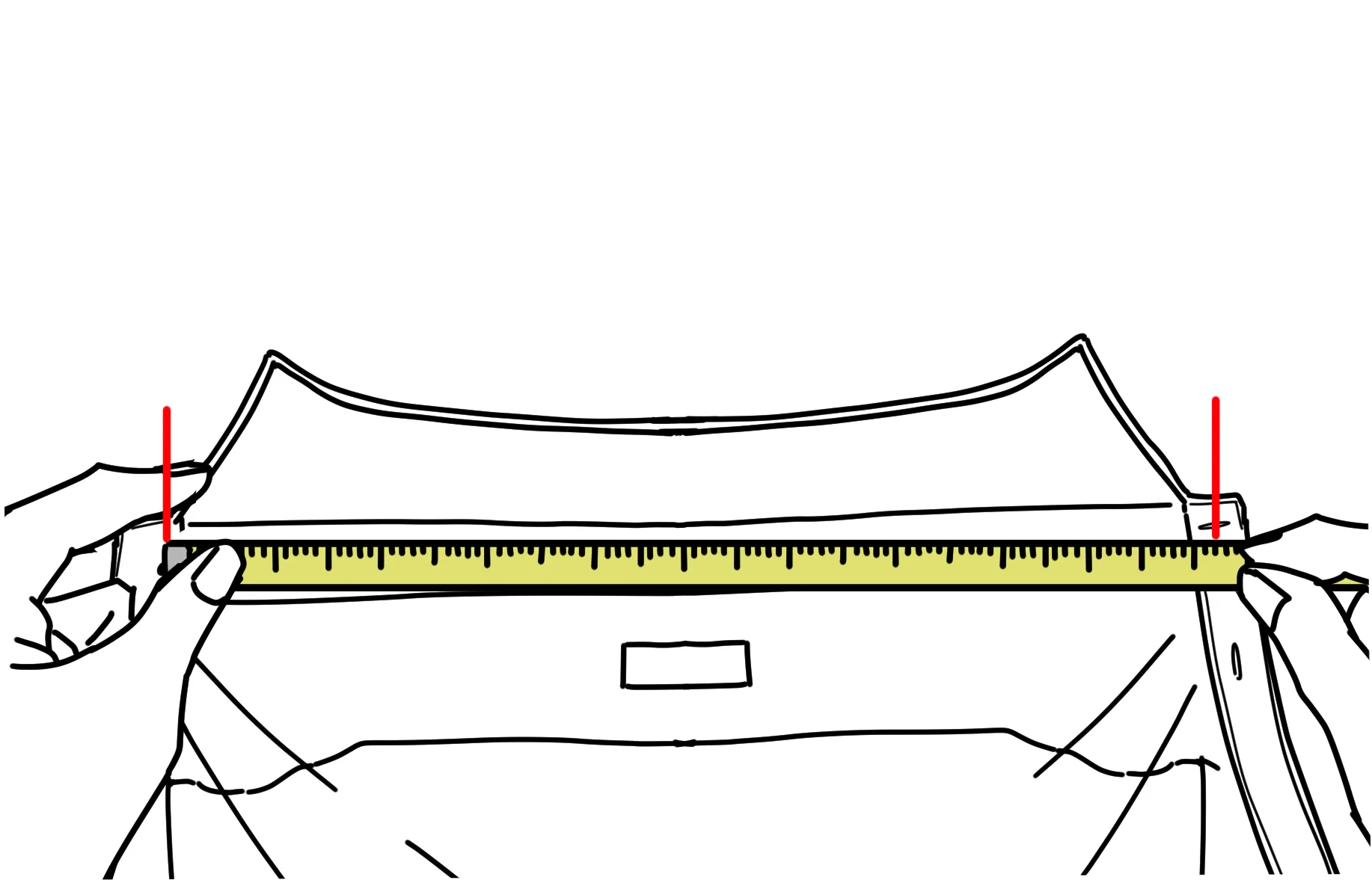 SHIRT 01. 首回り 採寸位置 2