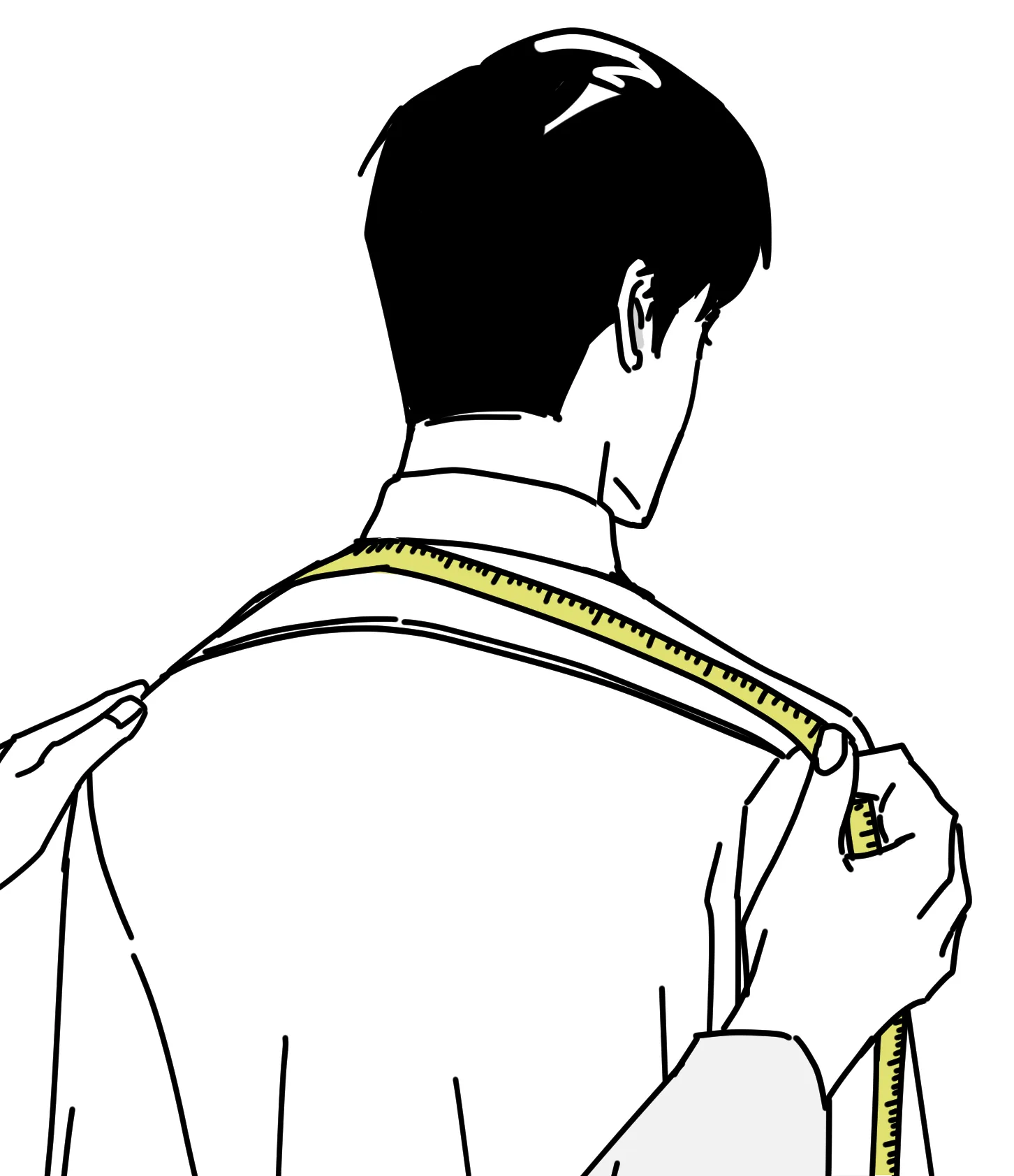SHIRT 02. 肩幅 採寸位置 1