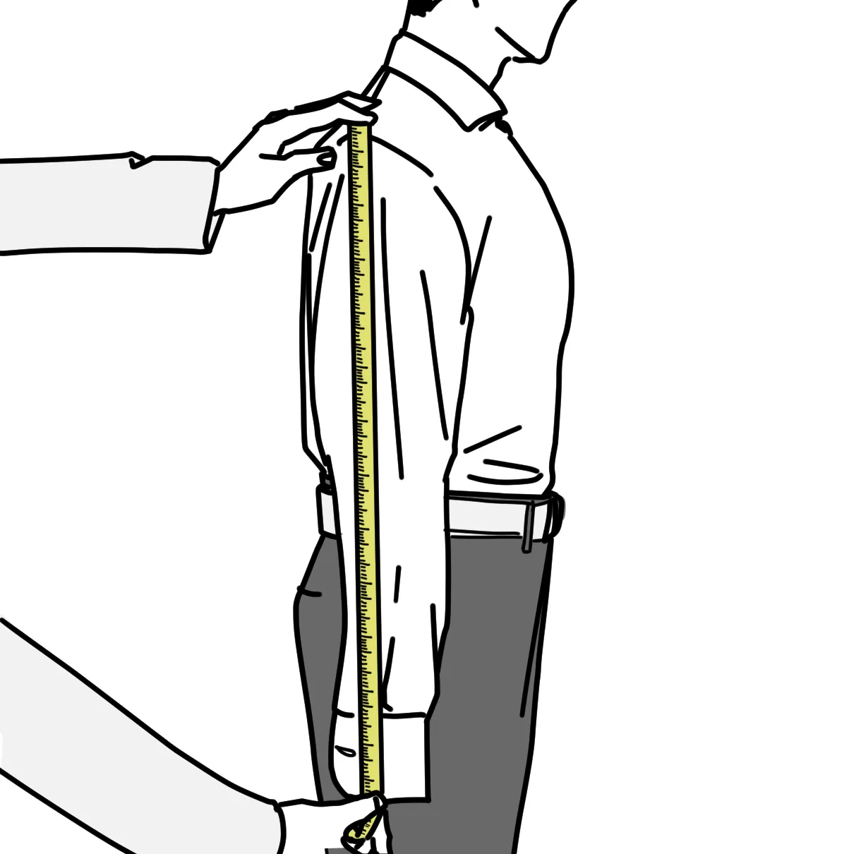 SHIRT 08. 袖丈 採寸位置 1