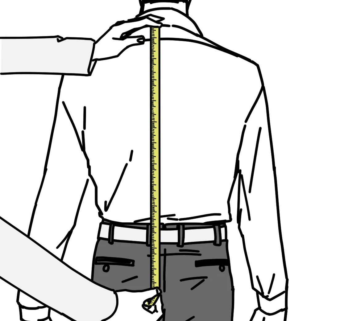 VEST 04. 後丈 採寸位置 1